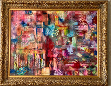 Load image into Gallery viewer, Acrylic Abstract Painting Raspberry &amp; Jeweltones